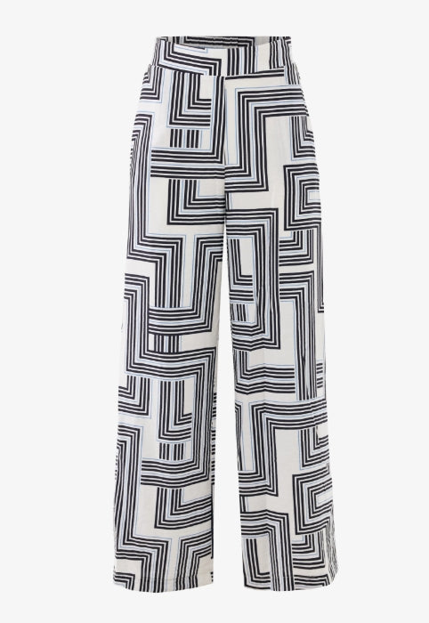 Geo print pants wide leg