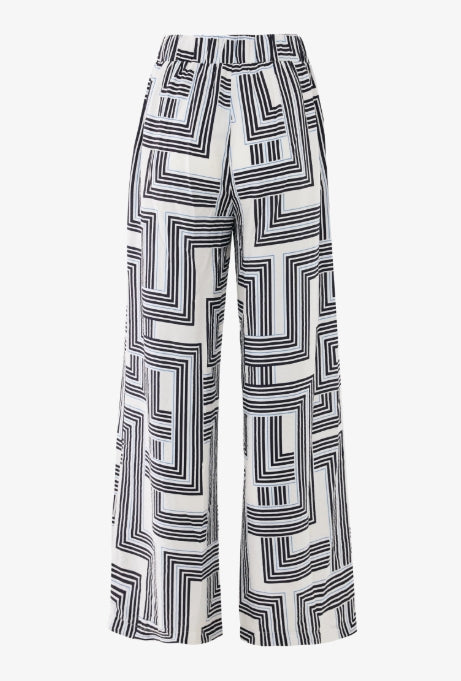 Geo print pants wide leg