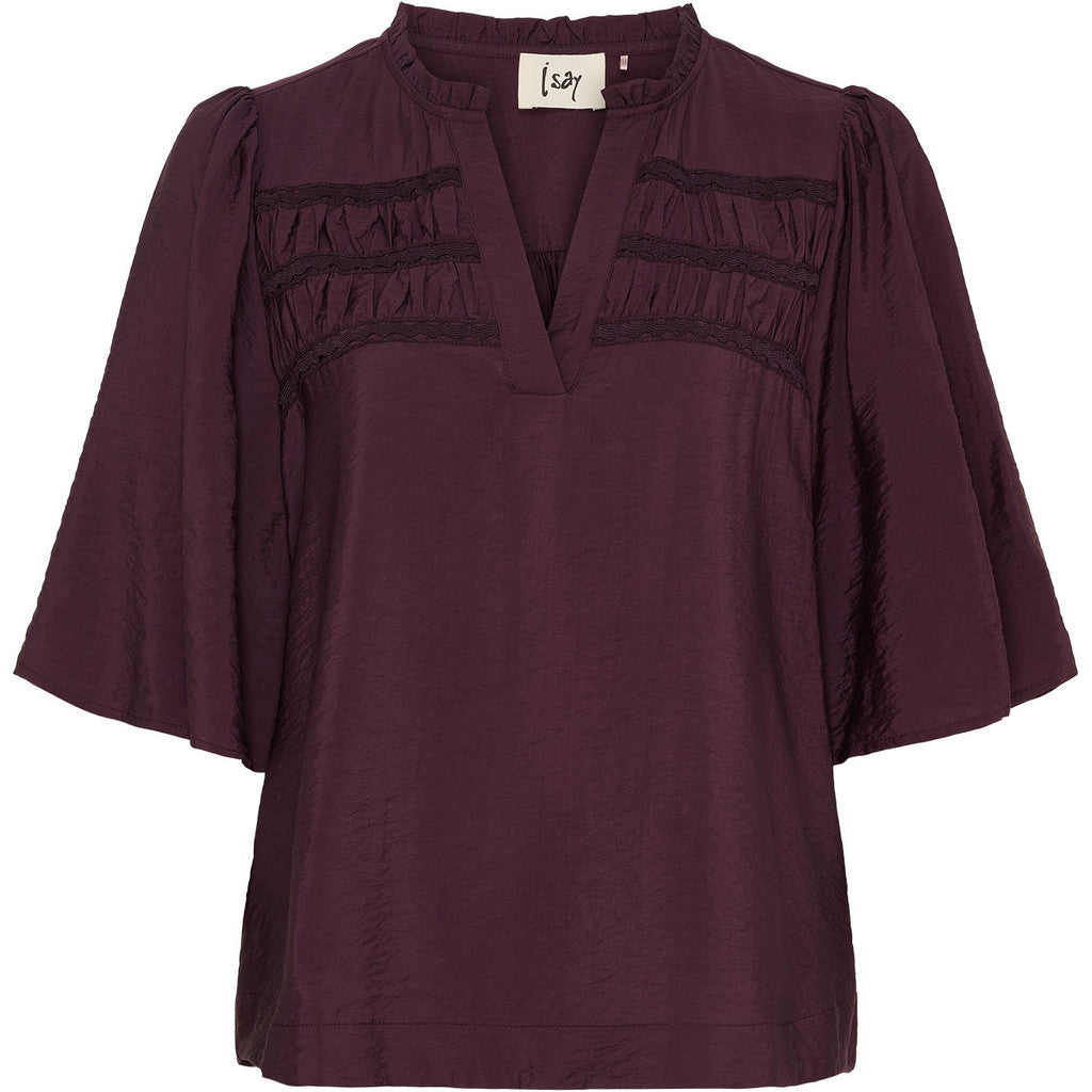 Nova s/s Blouse aubergine