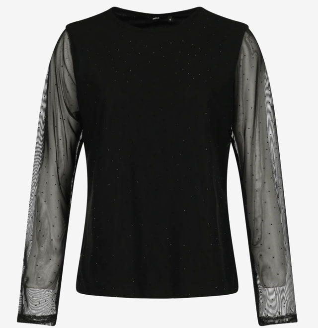 Embelished mesh top