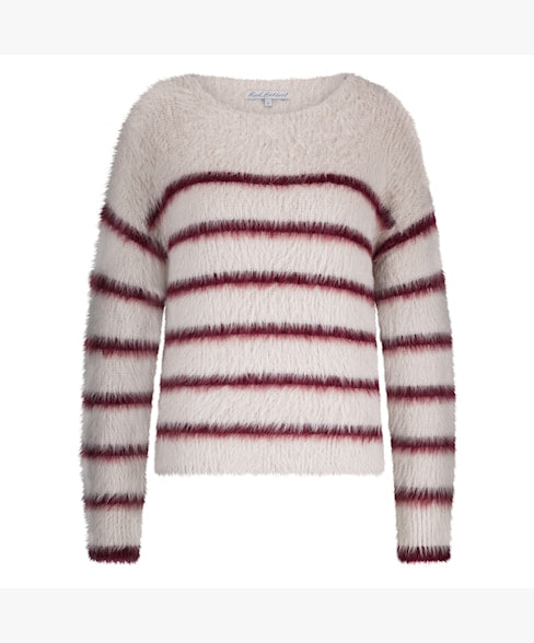 Fuzzy sweater & stripe