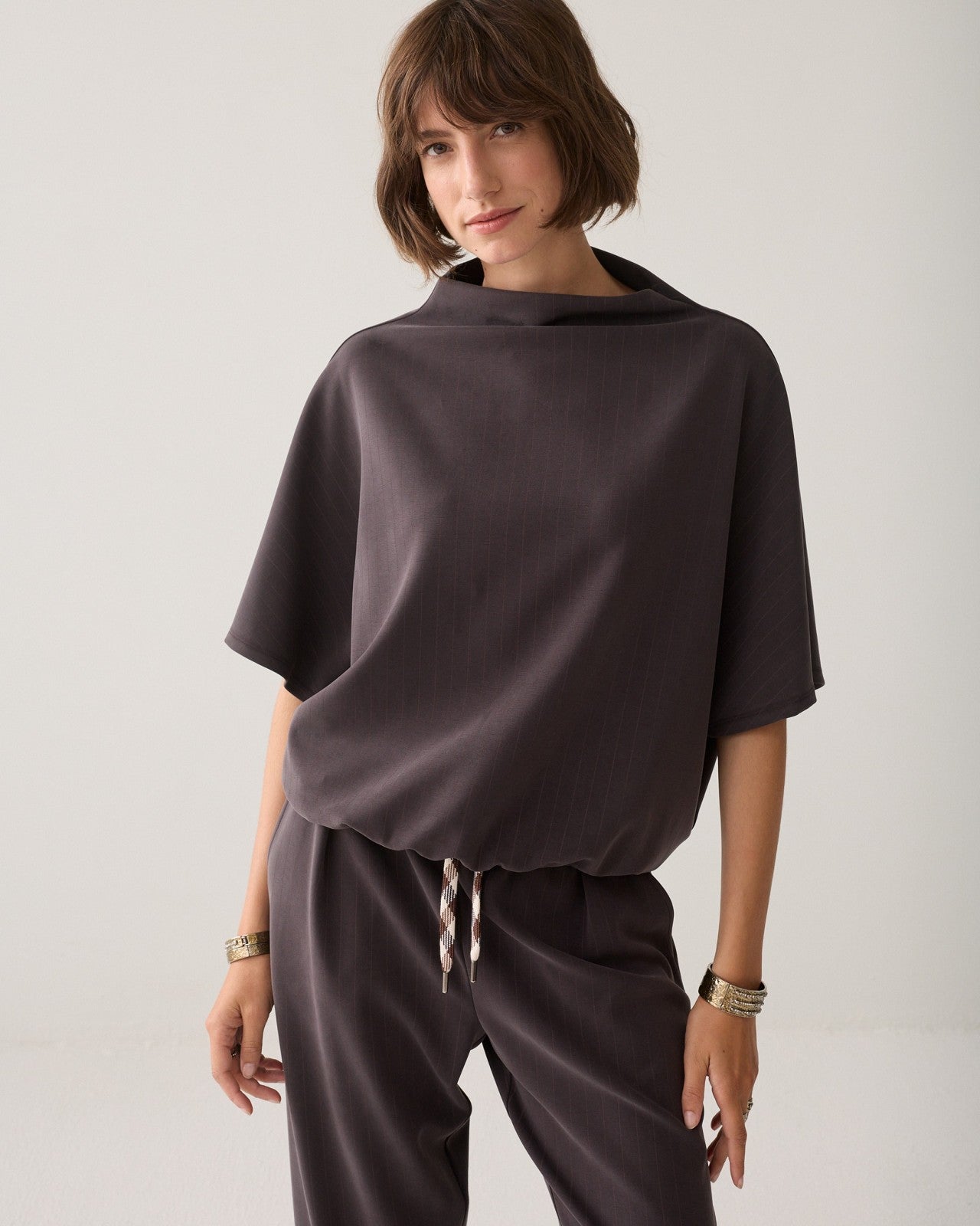 Sleevles top Pinstripe scuba