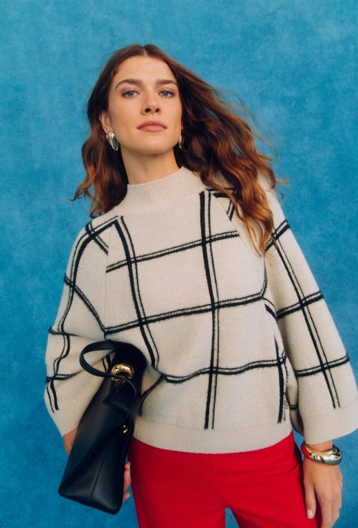 Cecile check pullover