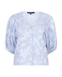 Blouse Balloonsleeve Stripe & Flower