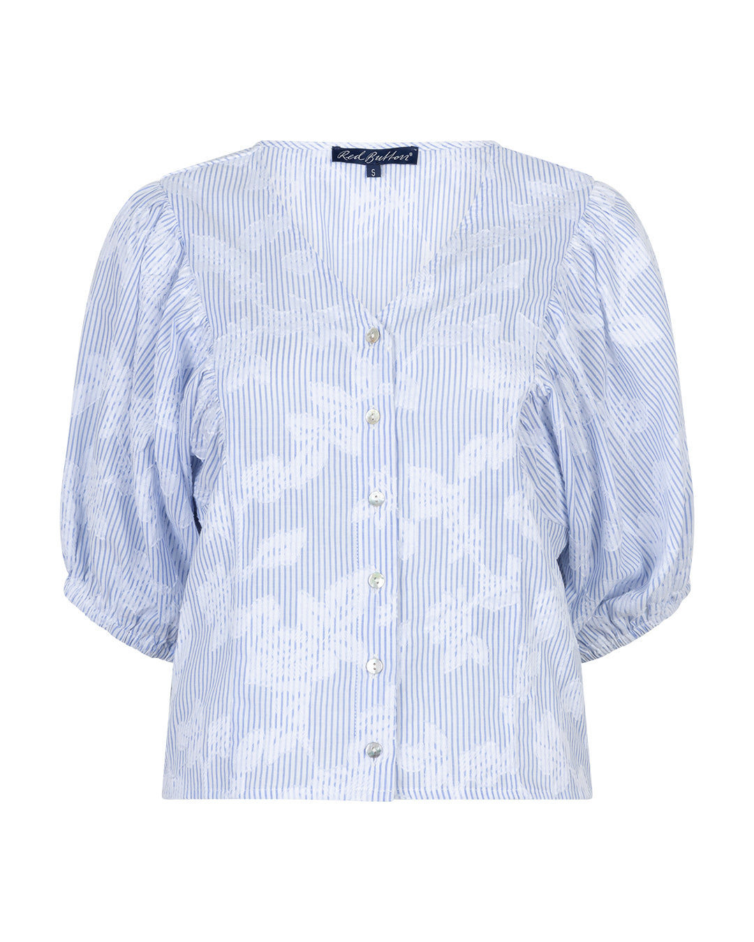 Blouse Balloonsleeve Stripe & Flower