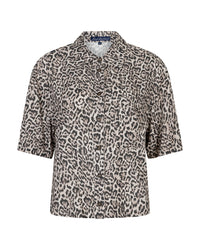 Nora Blouse Linen Leopard