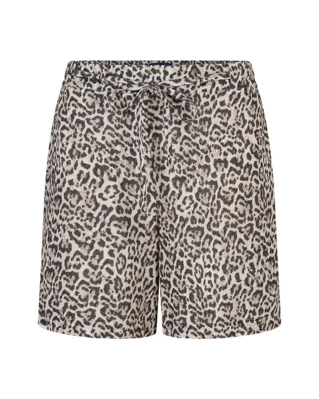 Claudette Short Linen leopard