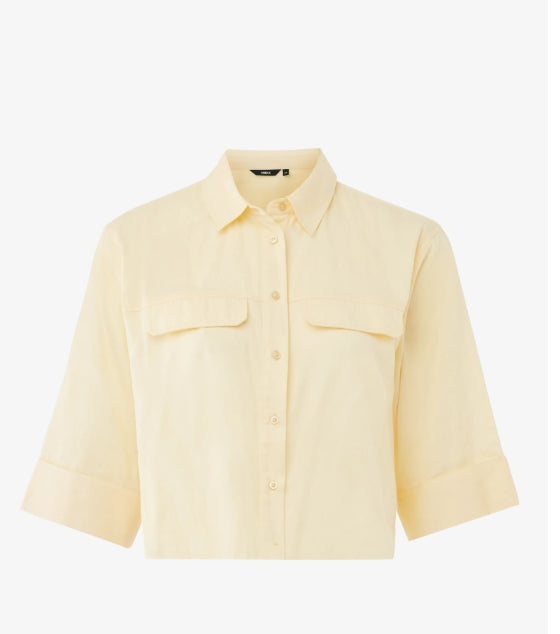 Boxy poplin blouse Geel