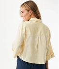 Boxy poplin blouse Geel