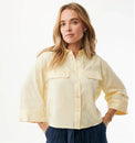 Boxy poplin blouse Geel