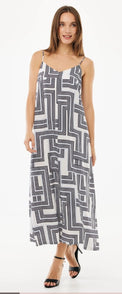Geo print slip dress