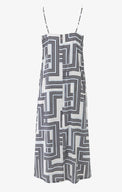 Geo print slip dress