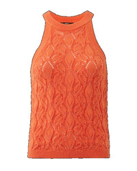 Flower knit tank top
