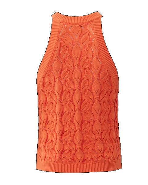 Flower knit tank top