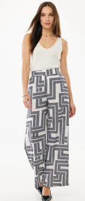 Geo print pants wide leg