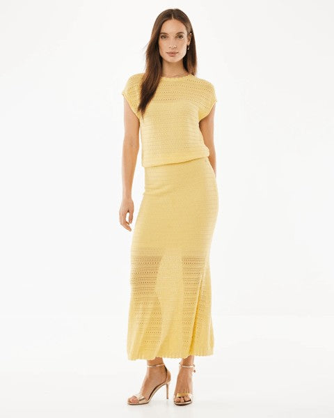 Ajour knitted midi skirt
