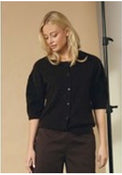 Anna s/s Cardigan brown melange