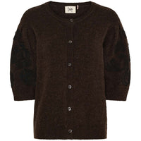 Anna s/s Cardigan brown melange
