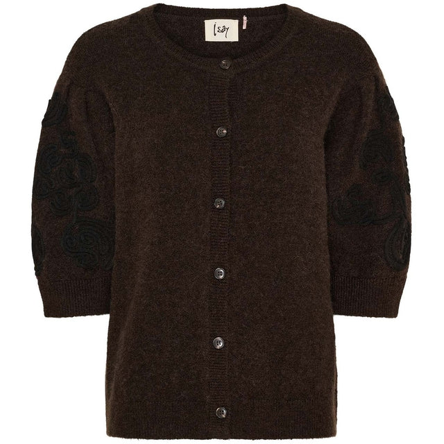 Anna s/s Cardigan brown melange