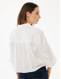 Boxy poplin blouse wit
