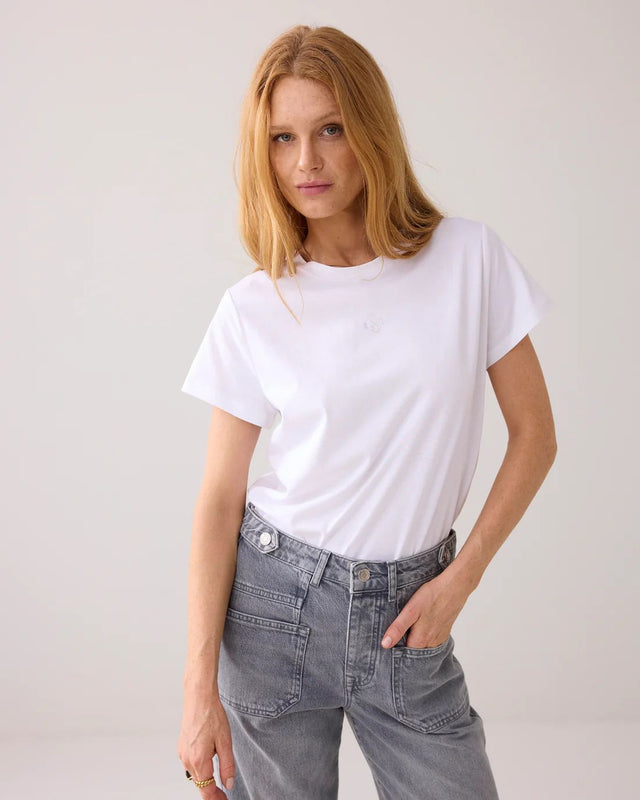 Top Basic rhinestone white