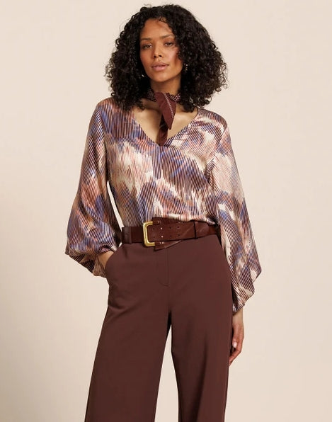 Florine flower stripe blouse