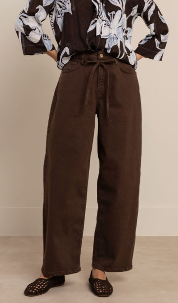 Babet jeansbroek donker bruin