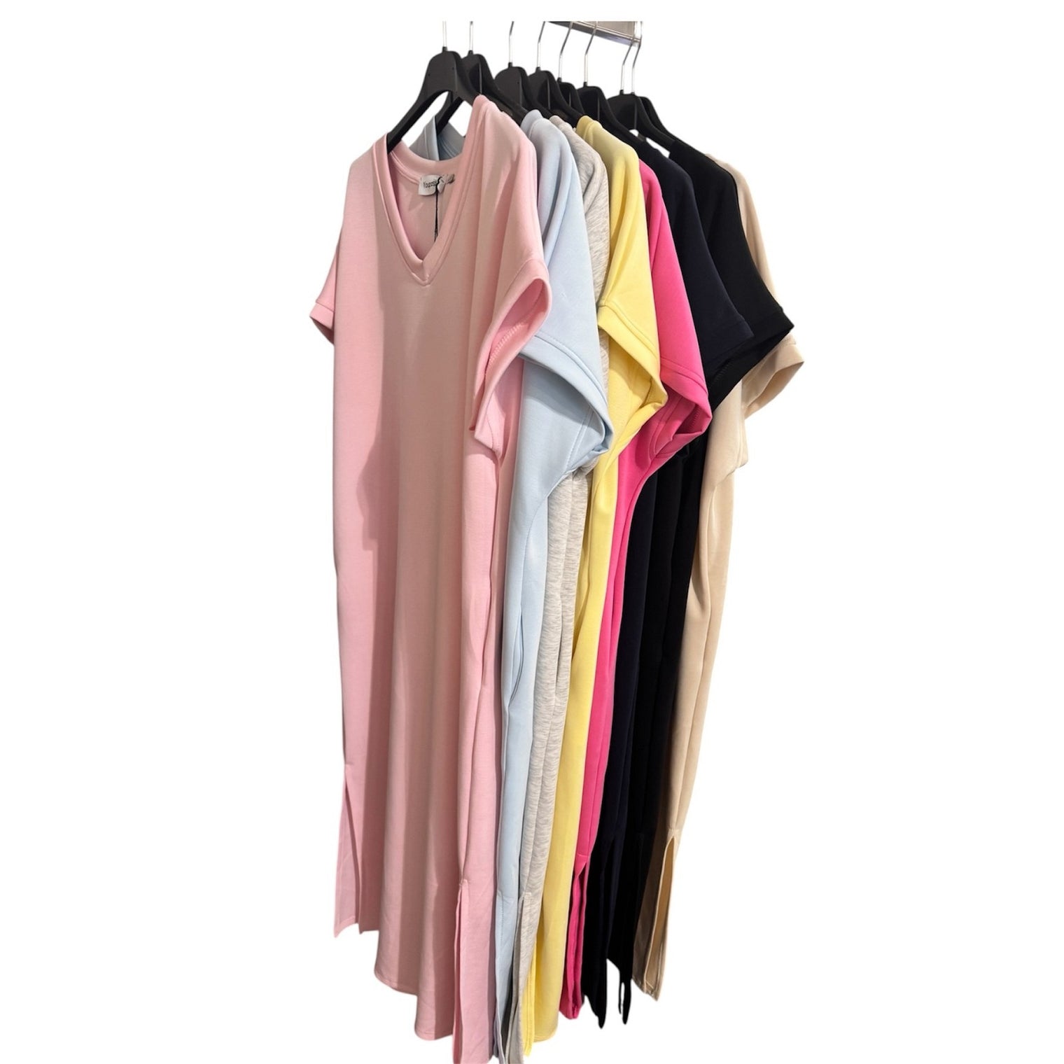Scuba dress long v-hals