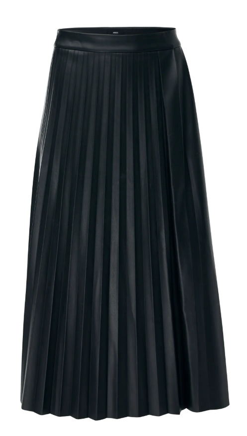 Smooth pu plisse skirt