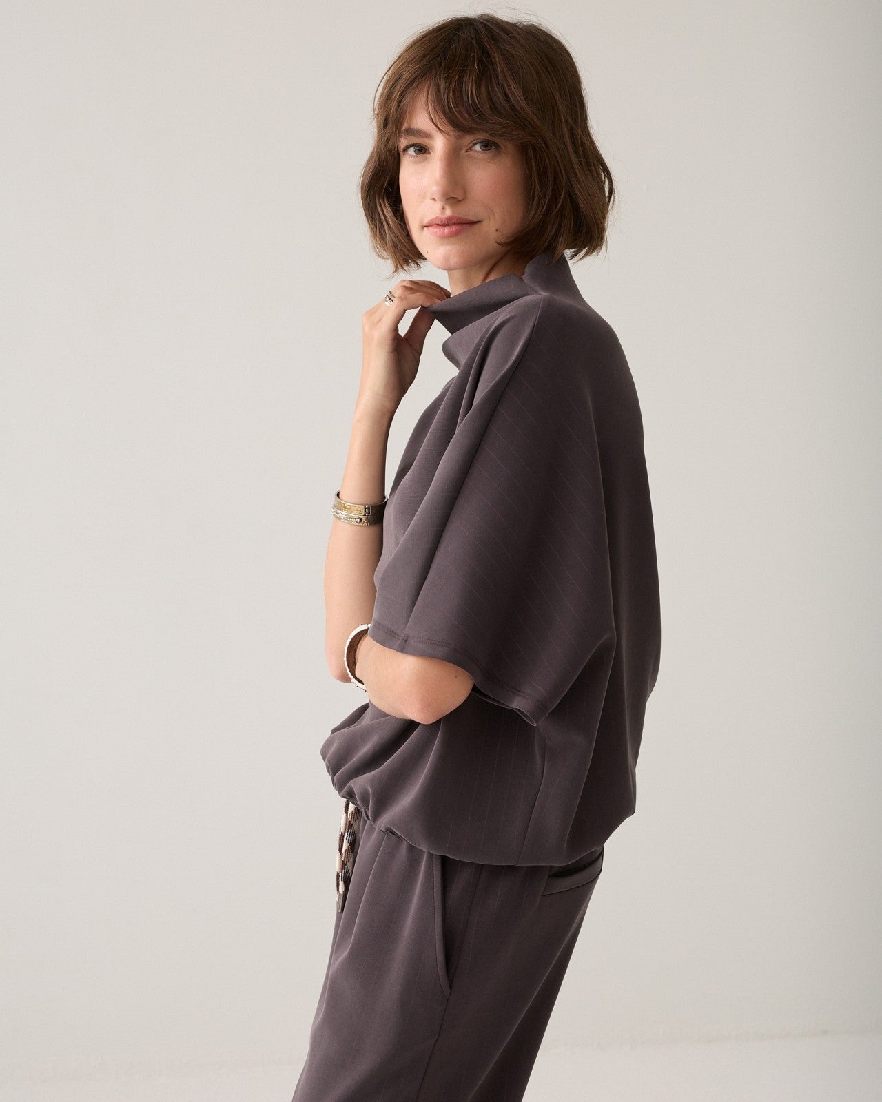 Sleevles top Pinstripe scuba